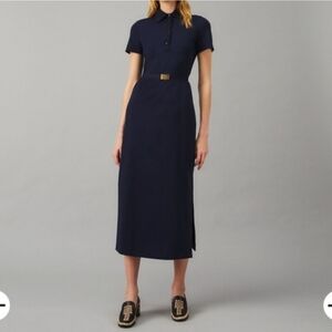 Tory Burch Knit Poplin Polo Dress Small Excellent